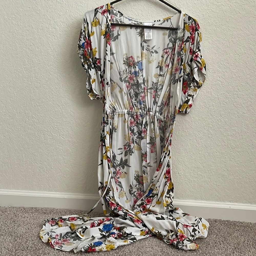 Time and Tru Floral Shirt Dress Cover Up